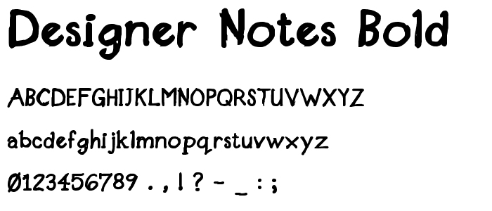 Designer Notes Bold font